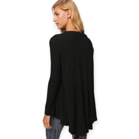 Lululemon Dare to Drape Ribbed Black Long Sleeve Hi Low Hem Tencel Cotton Small - Picture 4 of 16